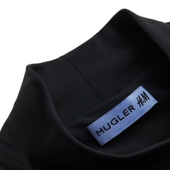 MUGLER x H&M Super-fitted Elegant Black Cut-Out Jersey Shirt Men’s Size 3XL - Picture 7 of 13